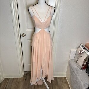 Bebe Peach High Low Dress with Spaghetti Straps